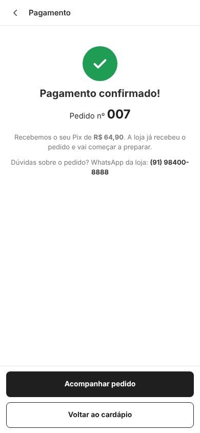 Pagamento confirmado